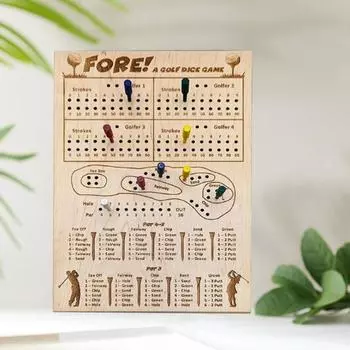 Набор игральных костей для гольфа Yousheng, деревянная доска для игры в гольф с игральными костями, портативный настольный набор игральных костей для гольфа для праздничных встреч, семейных игр, вечерних игр и путешествий коричневый