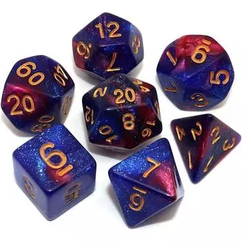 Набор игральных костей Mix Red DND Glitter для Dungeon and Dragons Warhammer D&D RPG Ролевые игры Настольная игра Многогранные игральные кости 4*4.5*1.4cm синий/красный