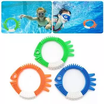 Набор игрушек для дайвинга для детей, легкие кольца в форме рыбы, кольца для дайвинга для тренировок по плаванию, аксессуары для игр в бассейне 1 Set
