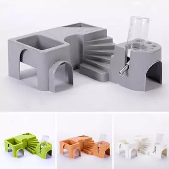 Набор игрушек для хомяков, интегрированный дизайн, легкая очистка, здоровая окружающая среда, многофункциональные аксессуары для еды, питья и игр для мелких животных зелёный