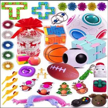 Набор игрушек для снятия стресса для детей и взрослых, набор реактивных сенсорных игрушек для вечеринки красный