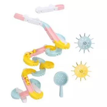 Набор игрушек для ванной Happy Play Macaron Water Slide 66 предметов, корейские игрушки для ванной