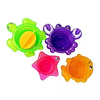 Набор игрушек для ванны «Sea Friend Cup Stacking» из 4 предметов, корейские игрушки для ванны