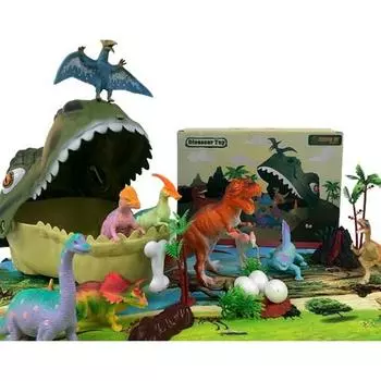 Набор игрушек Essential Toy Dinosaur Toy Figure Set Soft T-Rex Tyrannosaurus Brachiosaur, популярные игрушки в Корее