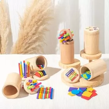 Набор игрушек Монтессори для малышей, сортировка по цвету, мелкая моторика F