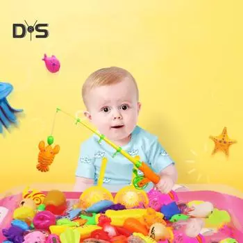 Набор имитированных магнитных рыболовных инструментов, детская игрушка-головоломка для раннего обучения