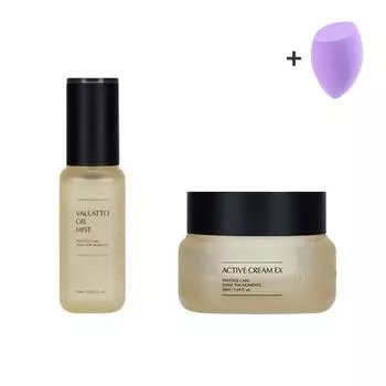 Набор Incellderm из 2 предметов [Vietone Oil Mist + Active Cream EX] (+Водяная капля Puff), 1 кусок