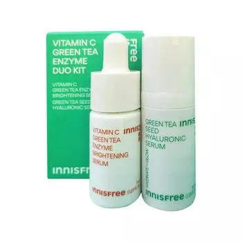 Набор Innisfree Green Tea Enzyme Duo Kit (Ферментная сыворотка 7мл+Сыворотка с зеленым чаем 10мл) #1KIT