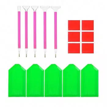 Набор инструментов для алмазной живописи из 16 предметов, содержит сверлильный диск, глина, алмазная живопись своими руками для начинающих и энтузиастов. Идеально подходит