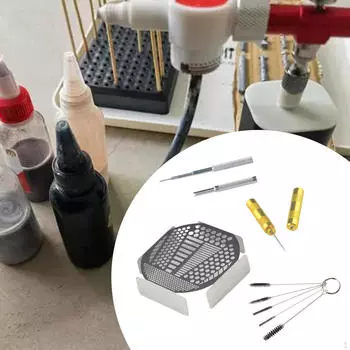 Набор инструментов для чистки аэрографа из 5 предметов, удобный для переноски, практичный, многоцелевой