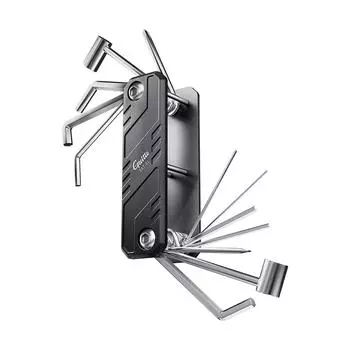 Набор инструментов для гитары 12 в 1. Многофункциональный портативный инструмент для обслуживания гитары. Гитара из алюминиевого сплава. чёрный