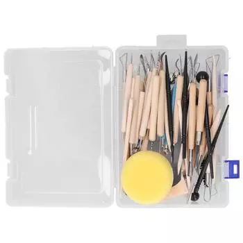 Набор инструментов для гончарного дела из 57 предметов, многофункциональный нож для лепки из глины, резьбы по глине, в коробке