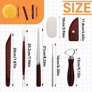 Набор инструментов для гончарного дела Набор инструментов для работы с глиной Набор керамических инструментов Инструменты и принадлежности для гончарного дела с глиной Инструменты для резки и моделирования Инструменты для обрезки