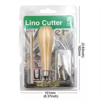 Набор инструментов для гравировки для печати с 5 лезвиями, DIY инструмент для резки линоблока, инструмент для гравировки штампов, аксессуары, художественные принадлежности для скульптуры 1set