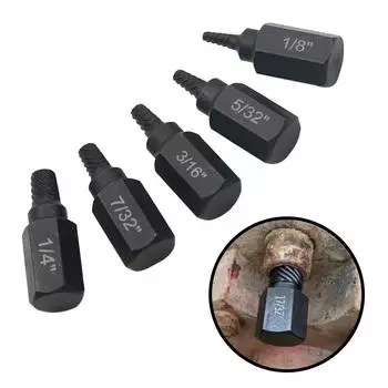 Набор инструментов для извлечения сломанных винтов Imperial Black 1/8 -13/32 с несколькими ключами и скользящей резьбой, 10 шт.