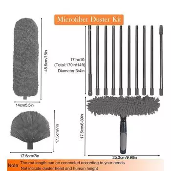 Набор инструментов для мытья окон 2-в-1 с удлиняющейся ручкой, поворачивающаяся на 180° швабра для окон, бытовой скребок, стеклоочиститель, щетка для удаления пыли, новый