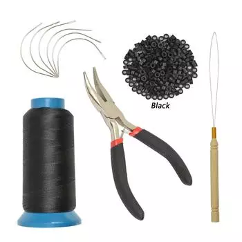 Набор инструментов для наращивания волос, микро-силиконовые кольца, 200 шт., 5,0 мм, микротрубки, бусины, аксессуары для наращивания волос