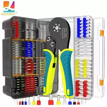 Набор инструментов для обжима наконечников WOZOBUY, клещи для обжима наконечников VXC9 16-6N /HSC8 6-4A/6-6A с 2800 шт. клемм для концов проводов