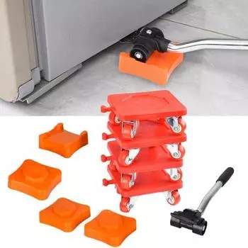 Набор инструментов для подъема мебели Грузоподъемность 500 кг Легко устанавливаемый слайдер для бытовой техники Подъемная подкладка синий