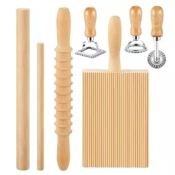 Набор инструментов для приготовления ньокки Практичная машинка для ньокки Деревянная и металлическая текстура для любителей пасты ручной работы и выпечки
