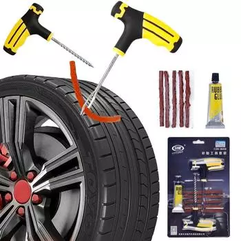 Набор инструментов для ремонта автомобильных шин с резиновыми полосками, набор заглушек для проколов бескамерных шин, аксессуары для ремонта мотоциклов, велосипедов, грузовиков
