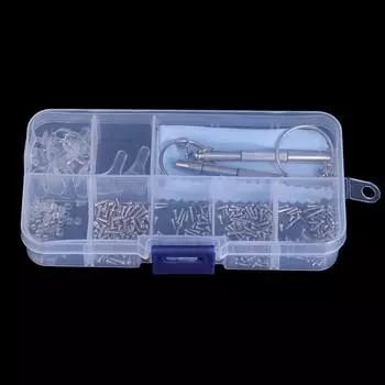 Набор инструментов для ремонта очков, солнцезащитных очков, винтовая гайка, подушечка для носа, крючок для ушей 1 set прозрачный