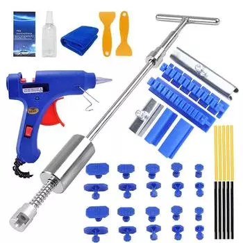 Набор инструментов для ремонта вмятин на кузове автомобиля с обратным молотком, Т-образным стержнем, присоской, механиком для удаления вмятин от града в автомобиле