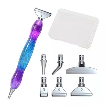 Набор инструментов для рисования алмазной ручкой Mikankawa Diamond Art, стильный инструмент с алмазной ручкой, небесно-фиолетовый, 8 шт. (Звездный набор)