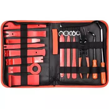 Набор инструментов для снятия обшивки автомобиля, 19 шт. и клещи для клипс, съемник обивочных крепежей, нейлоновая панель приборов, дверная панель, стерео 19pcs-set