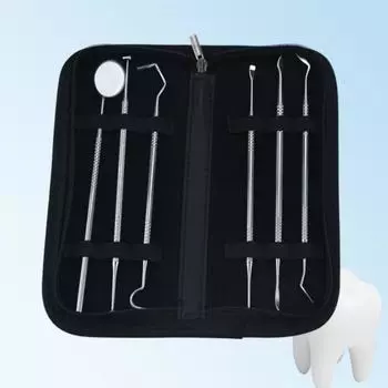 Набор инструментов для стоматолога из 6 предметов: Стоматологические материалы и набор для отбеливания зубов для домашнего ухода за полостью рта Sickle tooth cleaner