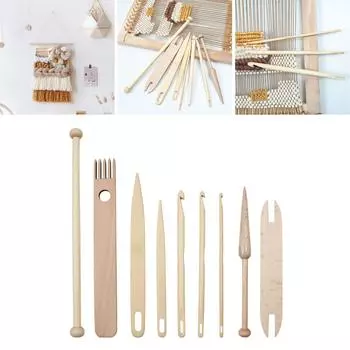 Набор инструментов для ткацкого станка из 9 предметов, вязание крючком, плетение своими руками, изготовление ковров