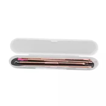 Набор инструментов для удаления прыщей из 4 предметов, розовое золото, портативный, с двойной головкой, из нержавеющей стали, для удаления угрей и черных точек