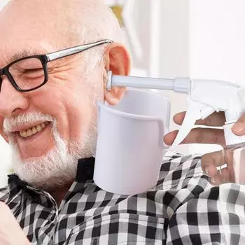 Набор инструментов для удаления ушной серы 300 мл, система промывания ушей, набор для чистки ушей с 5 сменными насадками, очиститель ушей белый