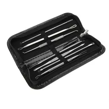 Набор инструментов из 7 предметов из нержавеющей стали для удаления черных точек и прыщей с двойным концом