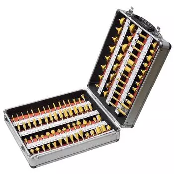 Набор из 100 штук с хвостовиком 1/4 дюйма Фреза для деревообработки Гравер Фреза для бакелита Фрезерно-обрезной станок Пазовая фреза Фреза для цветов с режущей головкой 100-Piece set of 1/4 handles