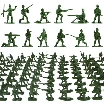 Набор из 100 солдатиков, игрушки для солдатиков, армейские песочные модели, аксессуары, армейская модель, зеленые армейские мужчины, военная серия, военные солдатики, 5 см