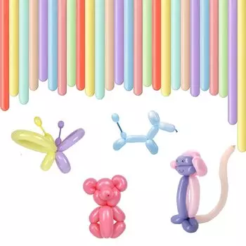 Набор из 100 воздушных шаров 10 цветов, набор из 100 штук, цветные шарики-макаруны, волшебные шарики, карандаши, скручивающиеся воздушные шары, украшения на день рождения, вечеринка, ярмарка, фестиваль
