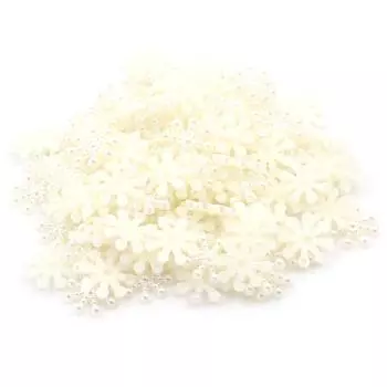 Набор из 100 жемчужных снежинок для diy бежевый