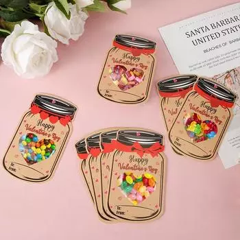 Набор из 10/20 конфетных открыток «Дрейфующая бутылка» Открытка на День святого Валентина с благодарностью Бирки из крафт-бумаги Подвесные бирки Подарочная карта для вечеринки Подарочные конфеты Украшения 10pcs