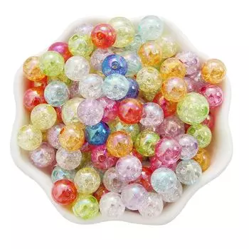 Набор из 10 акриловых жемчужных бусин, около 100 круглых бусин с ручным украшением в виде радуги, товары для творчества своими руками, цвета, бусины, отверстия,
