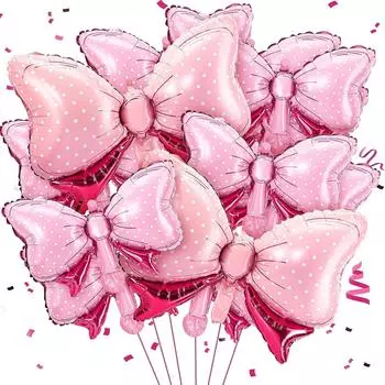 Набор из 10 алюминиевых бантов для девочек на день рождения, свадьбу, День святого Валентина, украшение вечеринки One Size