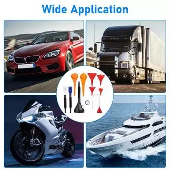 Набор из 10 автомобильных воронок, пластиковые воронки для масла с длинным горлом, воронка с защелкой, воронки с прямым углом, топливные воронки с широким горлом