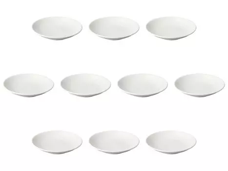 Набор из 10 глубоких тарелок Мино Кохики 21 см Тарелка для лапши Сетомонохонпо (белый) [21.14.3см]