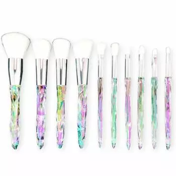 Набор из 10 кистей для макияжа Кисть для лица Кисть для нанесения тональной основы (Аупул)