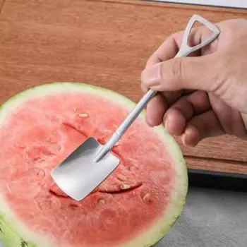 Набор из 10 ложек в виде арбуза из нержавеющей стали с заостренными квадратными ложками для десерта, кофе, йогурта, торта, фруктов, мороженого золотистый