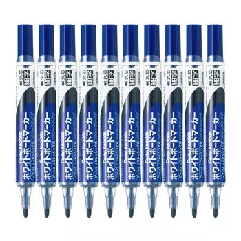 Набор из 10 маркеров для белой доски Pentel EMWLS-C синего цвета синий