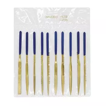 Набор из 10 мини-алмазных напильников для металла, удаления заусенцев и тонкого шлифования. Прочный и универсальный инструмент квадратной и плоской формы.