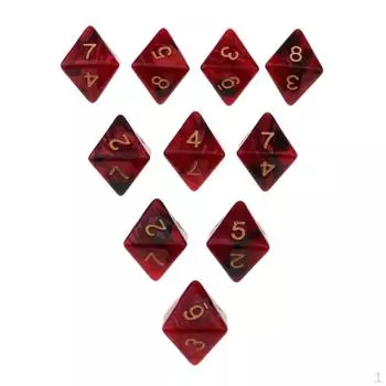 Набор из 10 многогранных многогранников D8 и игры Grey+Blue