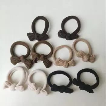 Набор из 10 модных однотонных и многоцветных бантов для волос для женщин