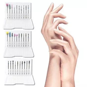 Набор из 10 насадок для ногтей, фреза для удаления кутикулы, полировальный станок из сплава, специальная шлифовальная головка, щетка, инструменты Set 1